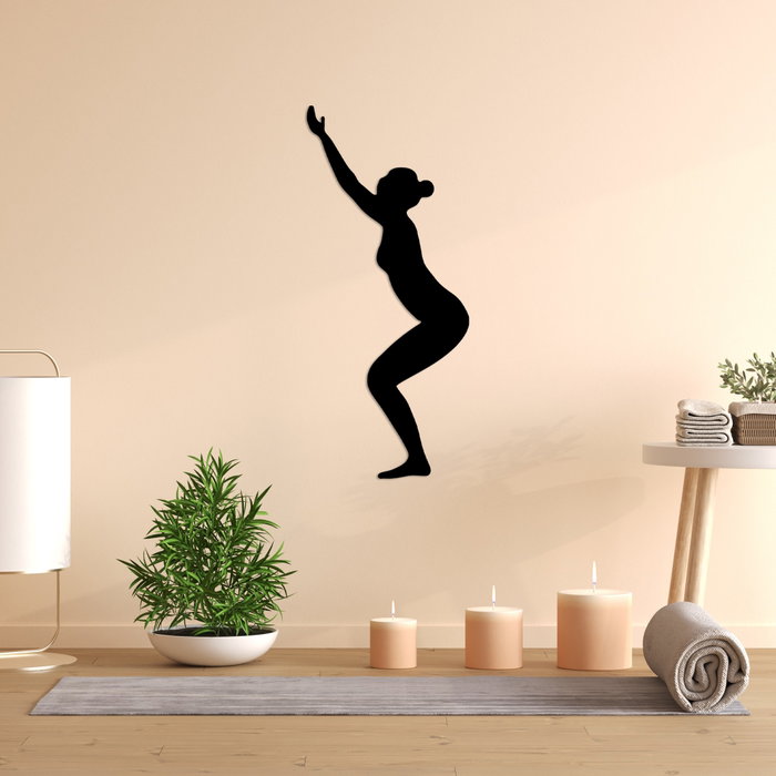 Wallity Yoga 20 Escultura de Pared de Metal Negra